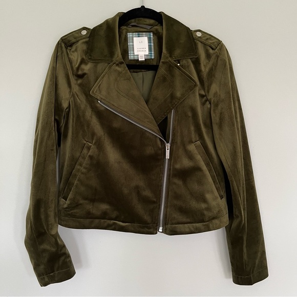 LC Lauren Conrad Green Moto Jacket - Picture 4 of 4